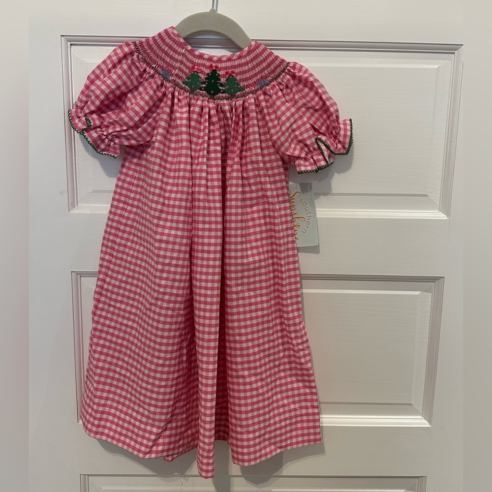 NWT Christmas Tree Smocked Dress
